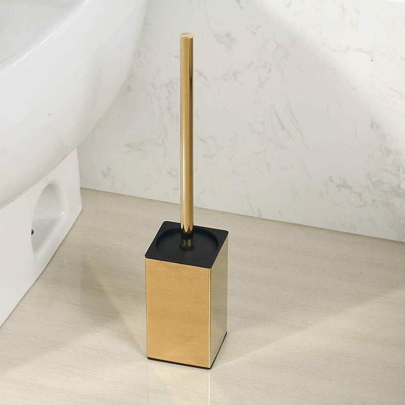 BGL Toilet Brush Holder Stainless Steel 304 Standing Gold Square Toilet Brush Holder for Bathroom Storage and Organization (Gold) - Image 2